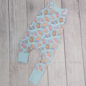 Custom Made ADJUSTABLE Grow-With-Me Infant/Toddler Romper 6m-4+y Flying Pigs